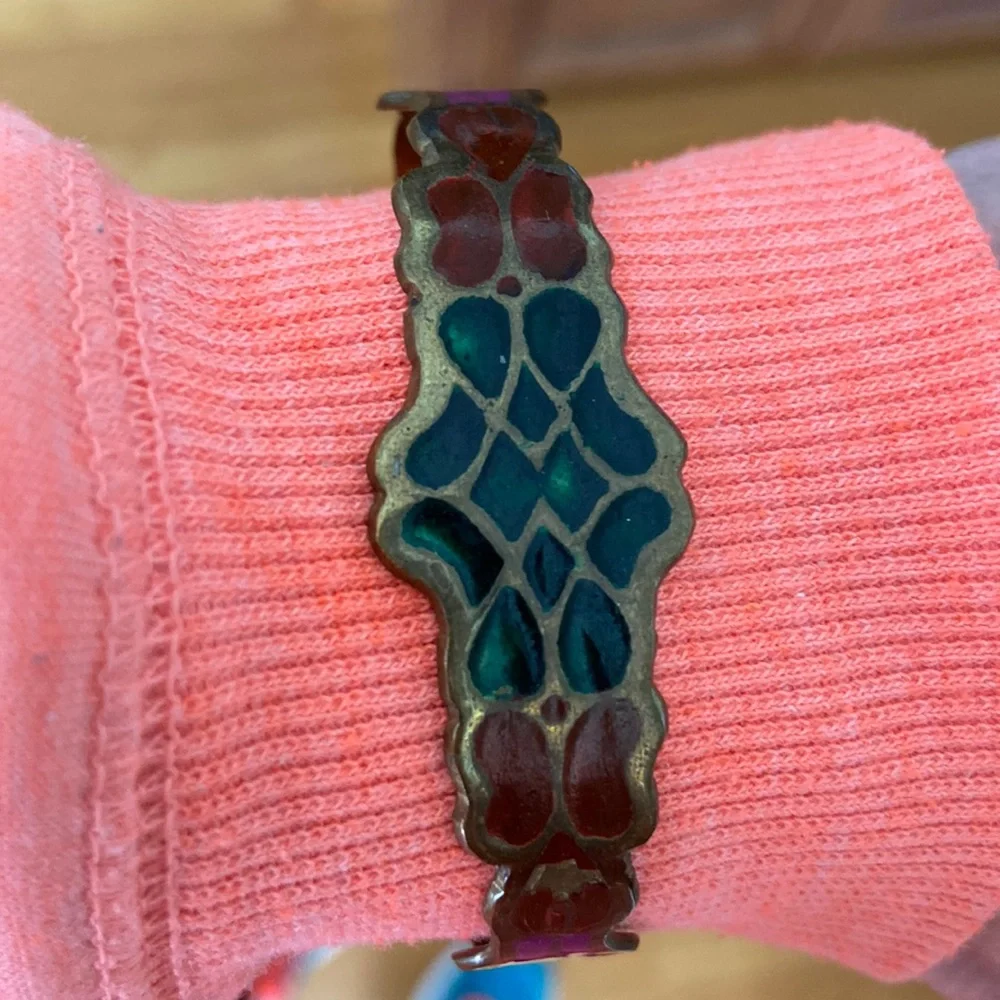 Colorful Brass Adjustable Bracelet Made in India.